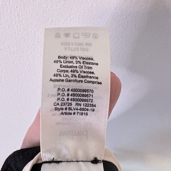  Aritzia Wilfred Cherice Black Linen Blend Trouser - Picture 7 of 7